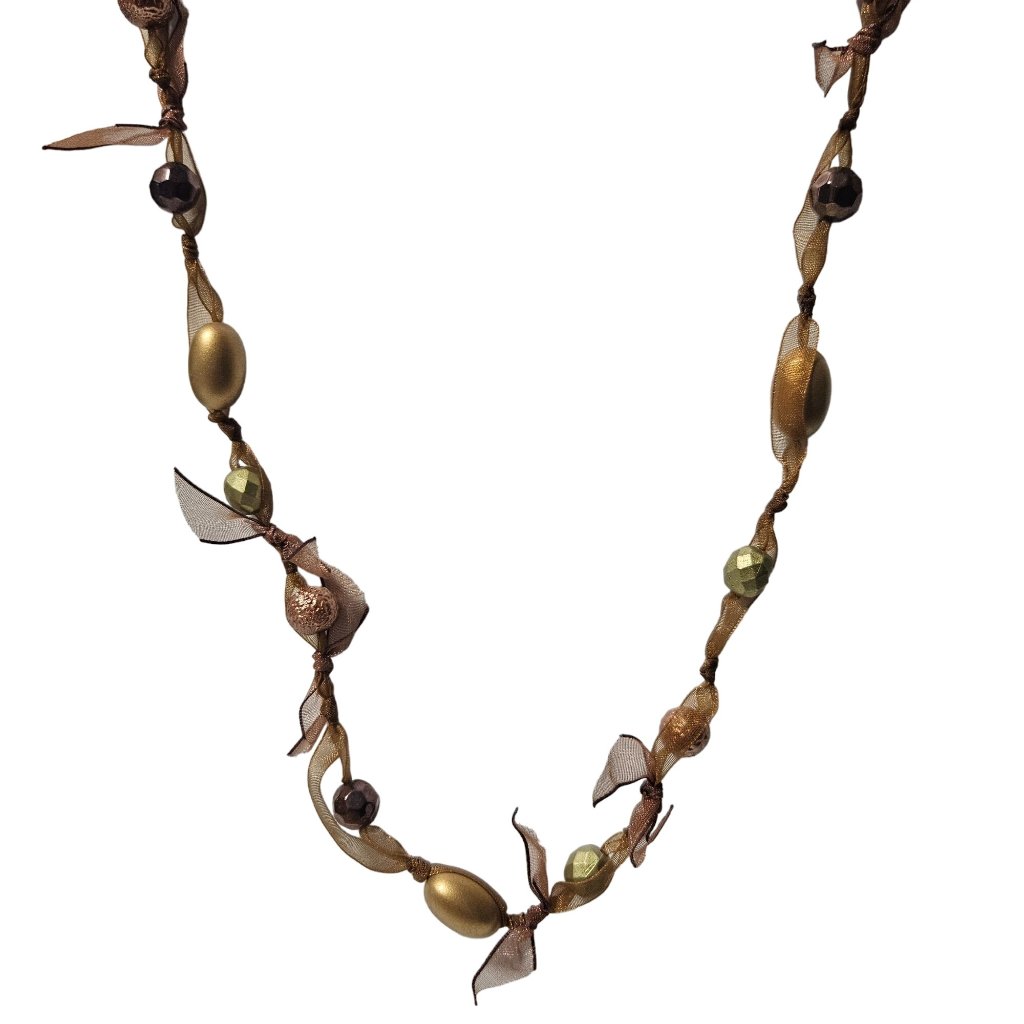 Cookie Lee Boho Retro Ribbon Beaded Necklace Statement Fashion Jewelry Women 22$